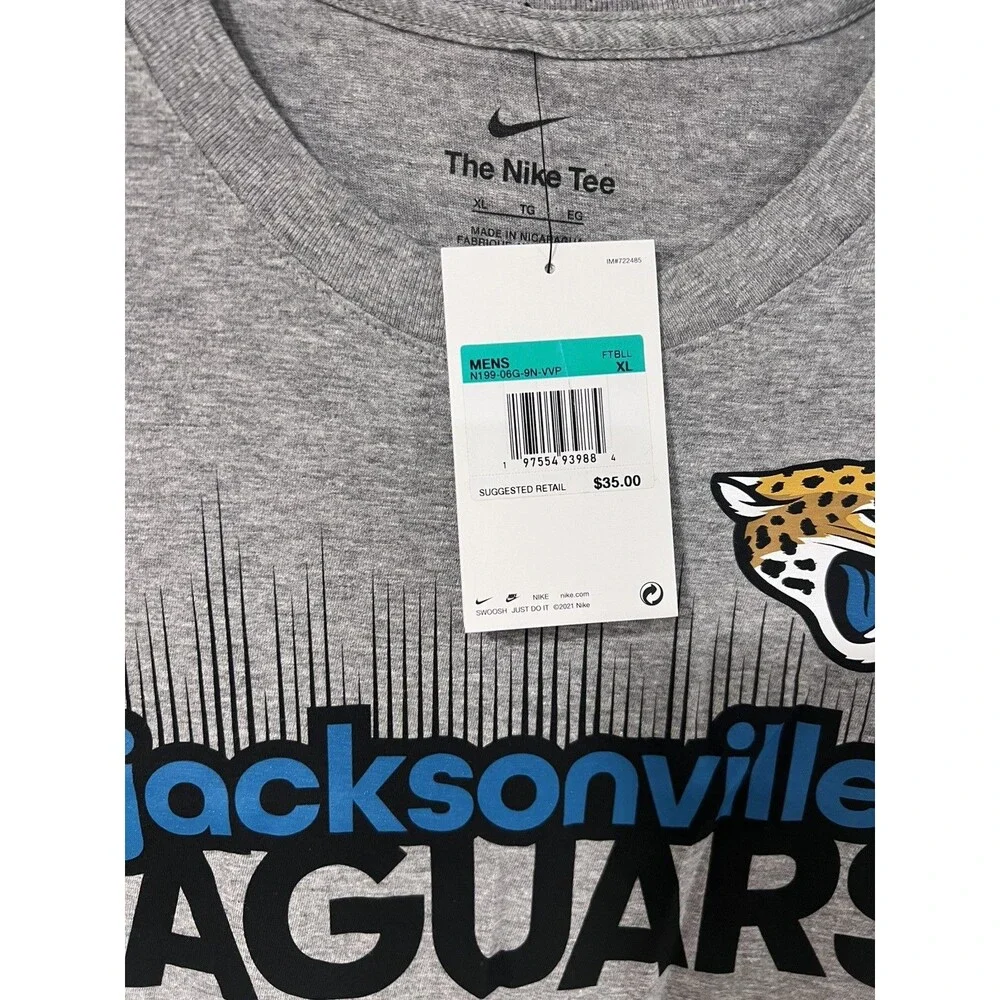Nike Jacksonville Jaguars T Shirt Mens Extra Large XL Gray NFL  Graphic NWT
